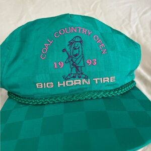 Teal Golf Cap with Pink Embroidery